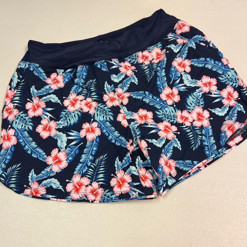 Pudolla Women’s Floral Print Swim Shorts Size XL